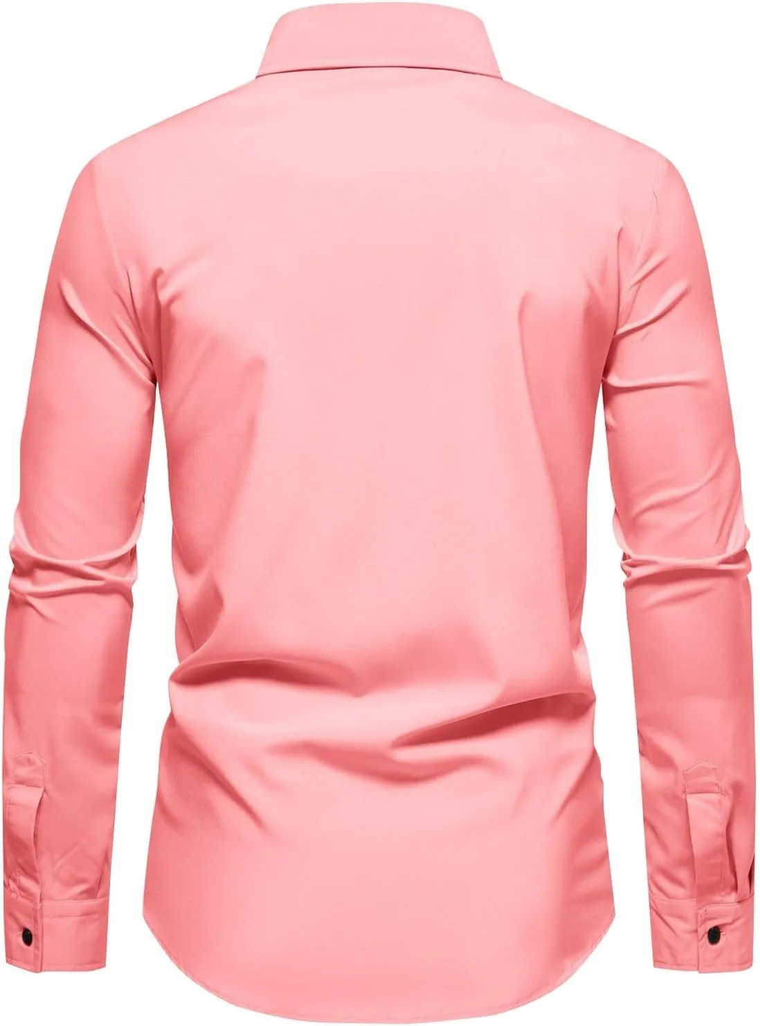 Mens Dress Shirts Casual Stretch Dress Shirt Fall Big and Tall Shirt
