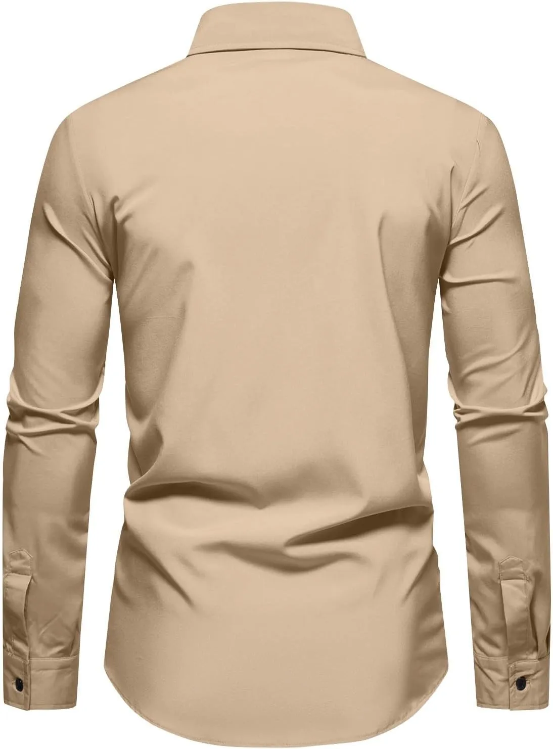 Mens Dress Shirts Long Sleeve Button Down Dress Shirt Slim Fit Stretch Shirt
