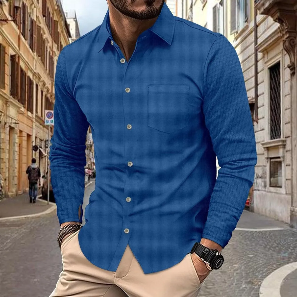Men's Dress Shirts Stretch Fall Dress Shirt Casual Work Shirt