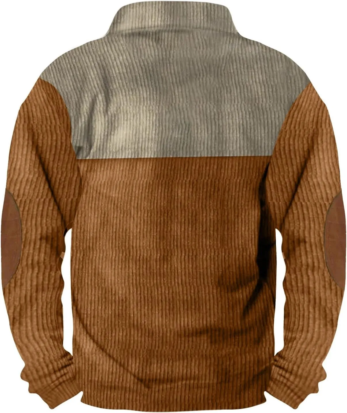 Mens Fall Sweater Corduroy Shirt Lapel Collar Button Up Pullover Long Sleeve Polo Sweatshirts Winter Clothing Gear