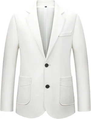 Mens Faux Leather Blazer Jackets Slim Fit Suit Jacket Casual Button Coat 2024 Lightweight Lapel Outerwear Windbreaker