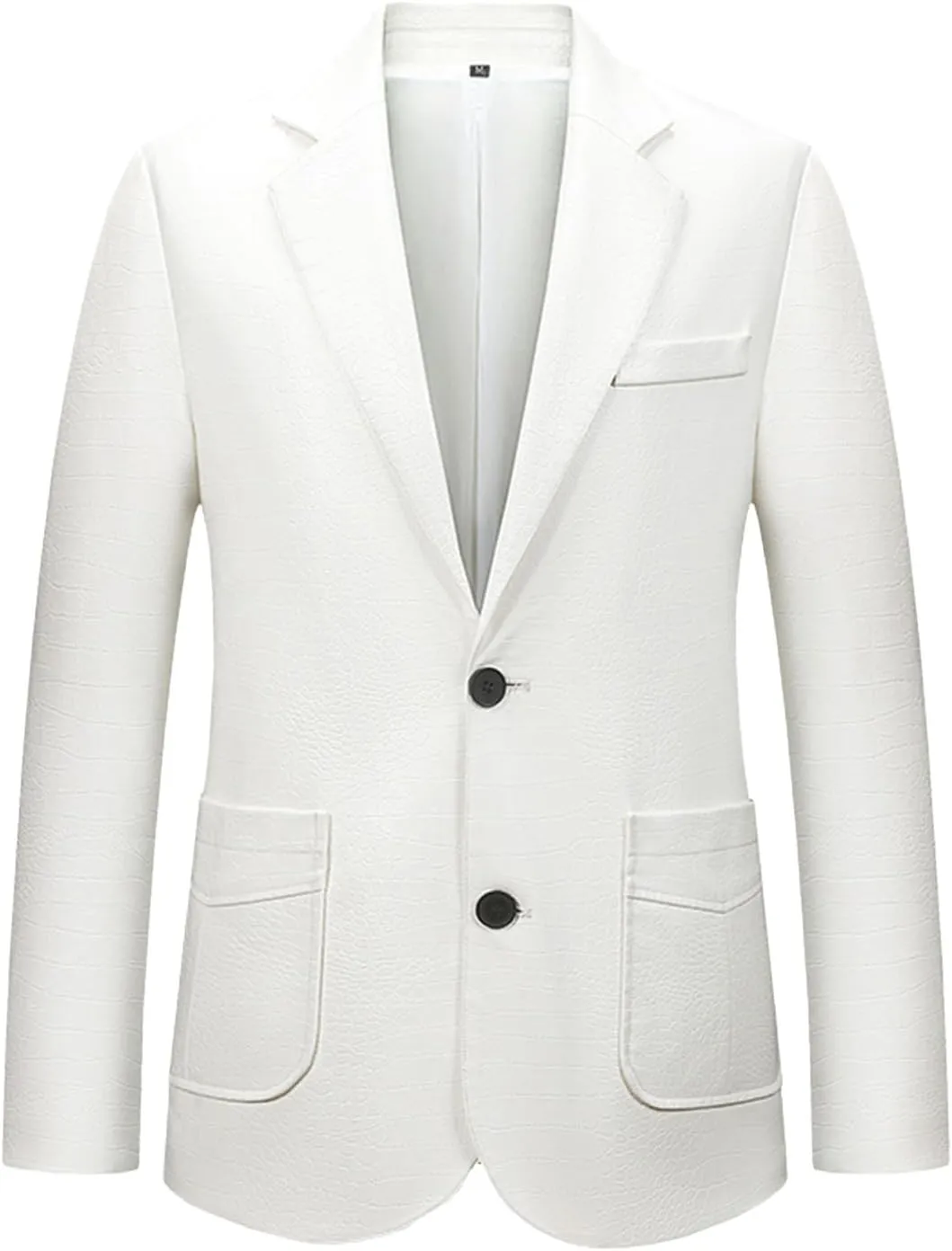 Mens Faux Leather Blazer Jackets Slim Fit Suit Jacket Casual Button Coat 2024 Lightweight Lapel Outerwear Windbreaker