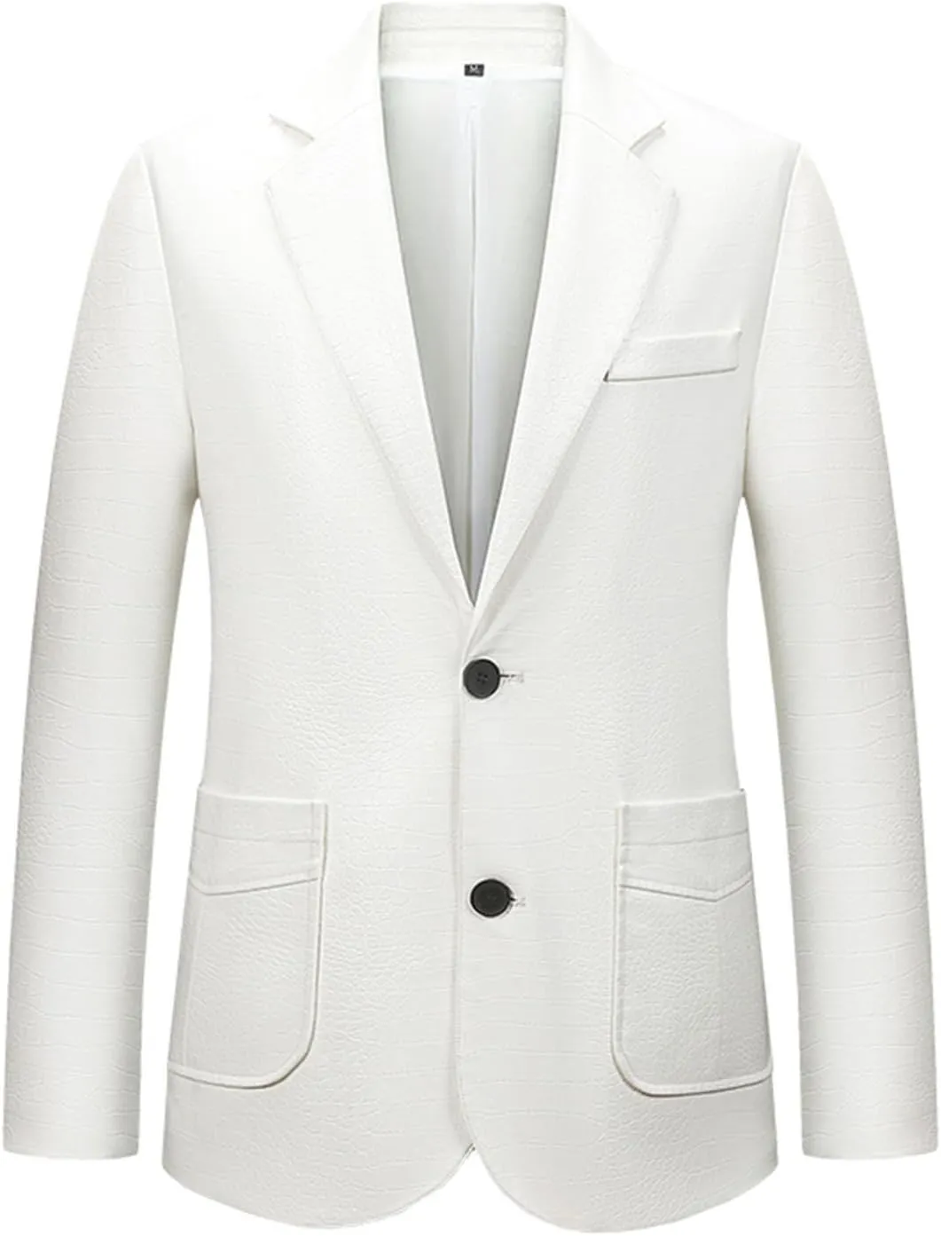 Mens Faux Leather Blazer Jackets Slim Fit Suit Jacket Casual Button Coat 2024 Lightweight Lapel Outerwear Windbreaker