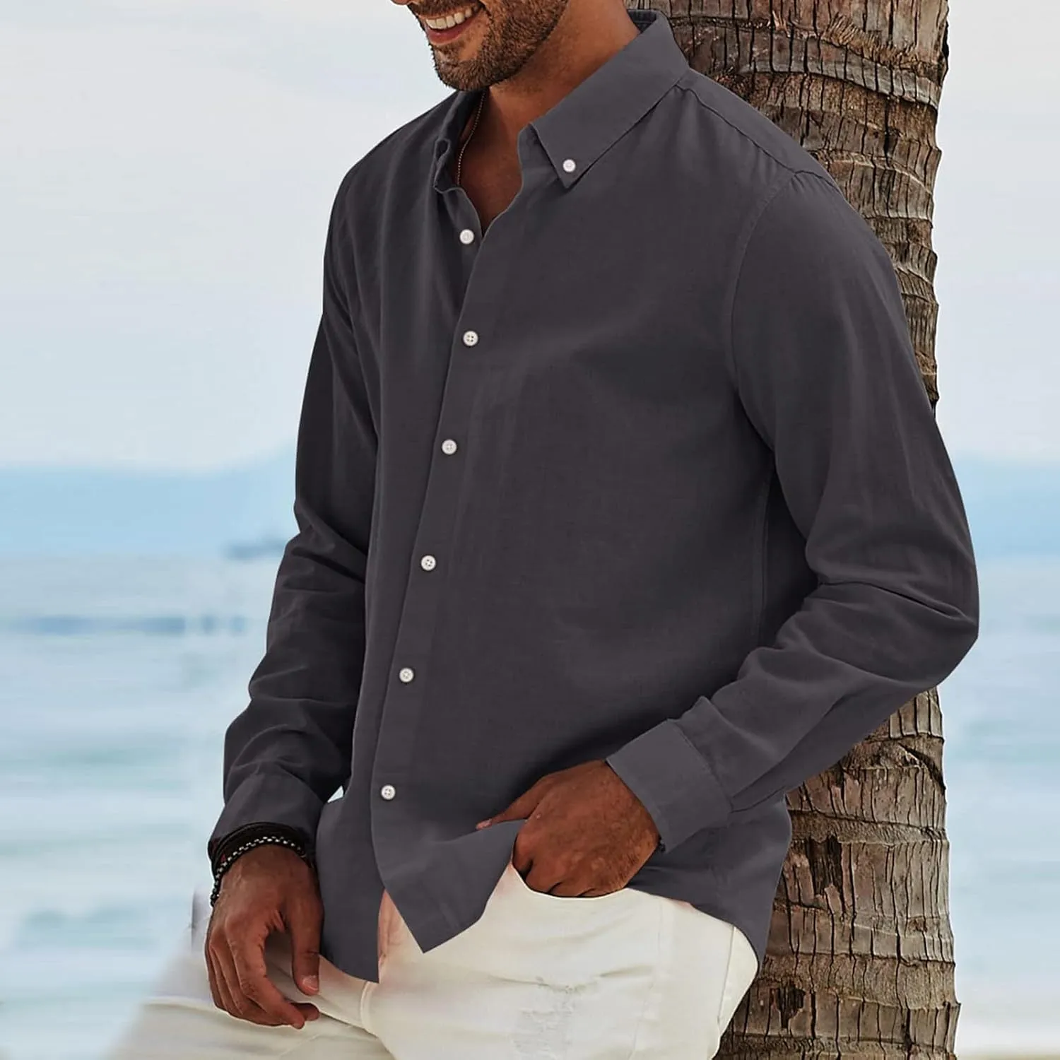 Men's Flannel Shirt Casual Button Down Shirt Long Sleeve T Shirt, S-3XL