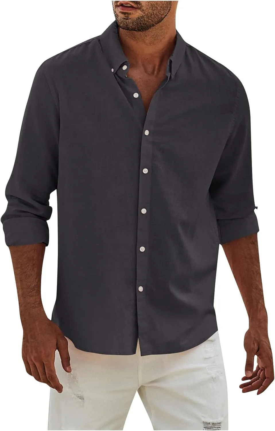 Men's Flannel Shirt Casual Button Down Shirt Long Sleeve T Shirt, S-3XL