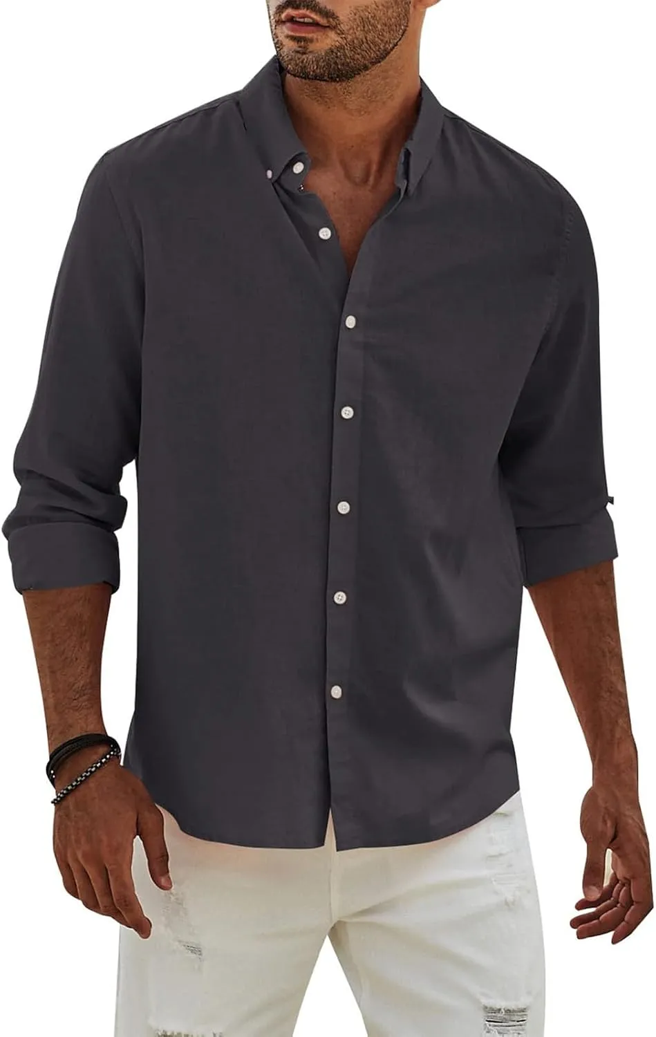 Men's Flannel Shirt Casual Button Down Shirt Long Sleeve T Shirt, S-3XL