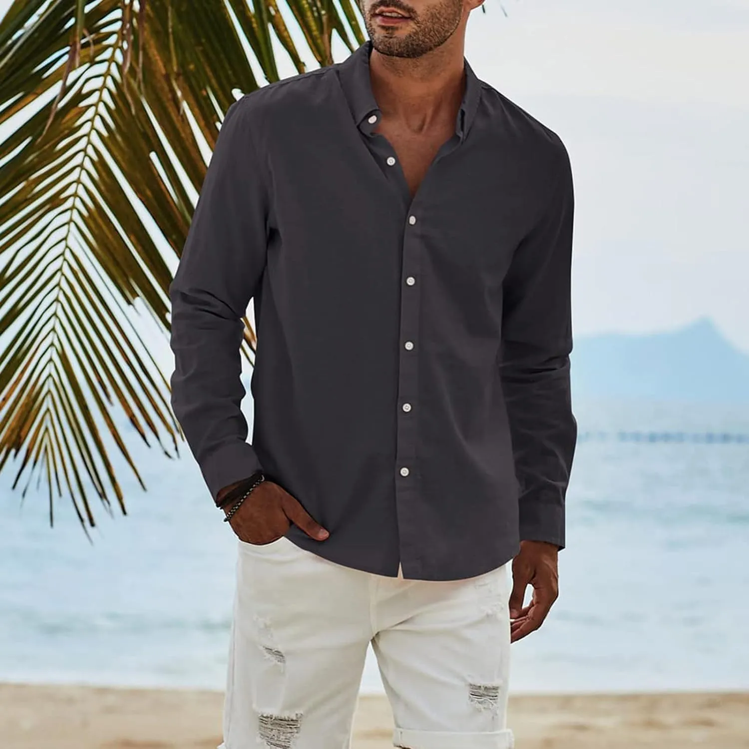 Men's Flannel Shirt Casual Button Down Shirt Long Sleeve T Shirt, S-3XL