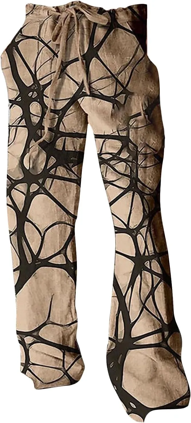 Mens Harem Pants Yoga Pants Casual Lounge Pants Loose Boho Beach Drop Crotch Trousers Pajamas Tribal Asian Style Outfit