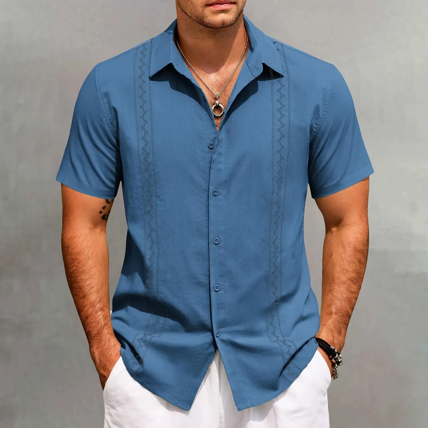 Mens Hawaiian Shirt Shirt with Men's Beach Summer Shirt Vacation Cruise Hawaii Summer Clothes Mens Tropical Button
