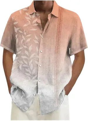 Mens Hawaiian Shirt Shirt with Men's Beach Summer Shirt Vacation Cruise Hawaii Summer Clothes Mens Tropical Button