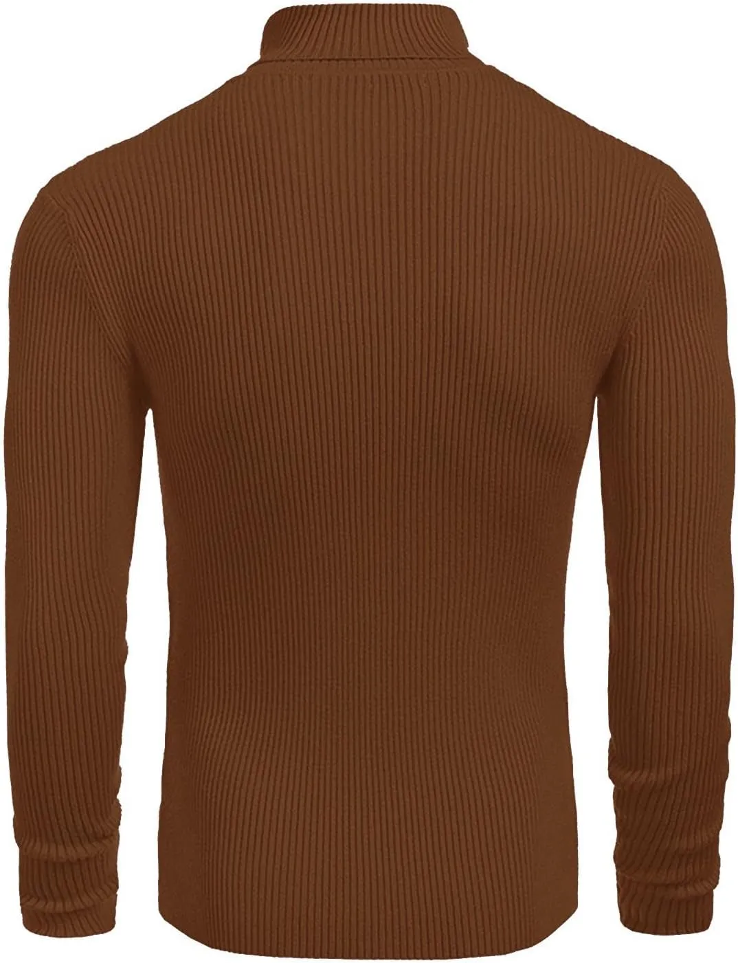 Men's High Neck Pullover Sweater Knit Casual Textured Tops Long Sleeve Turtleneck Slim Warm Lined Sweater