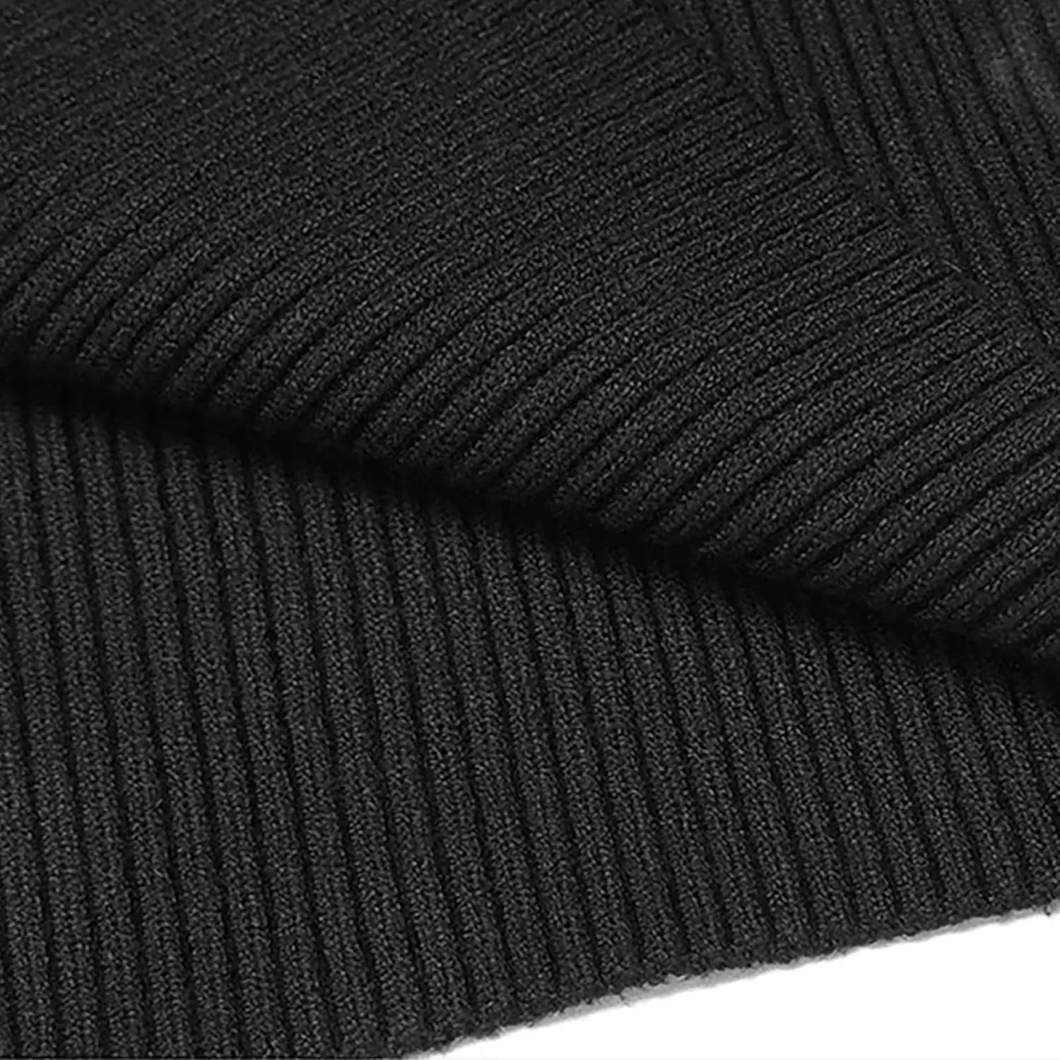 Men's High Neck Pullover Sweater Knit Casual Textured Tops Long Sleeve Turtleneck Slim Warm Lined Sweater