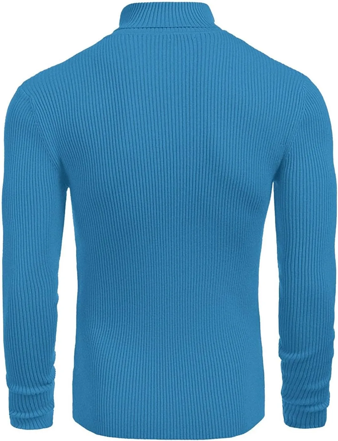 Men's High Neck Pullover Sweater Knit Casual Textured Tops Long Sleeve Turtleneck Slim Warm Lined Sweater