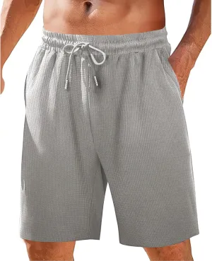 Men's Hiking Cargo Shorts Stretch Tactical Outdoor Work Shorts Below Knee Lightweight Linen Pants with Multi Pockets