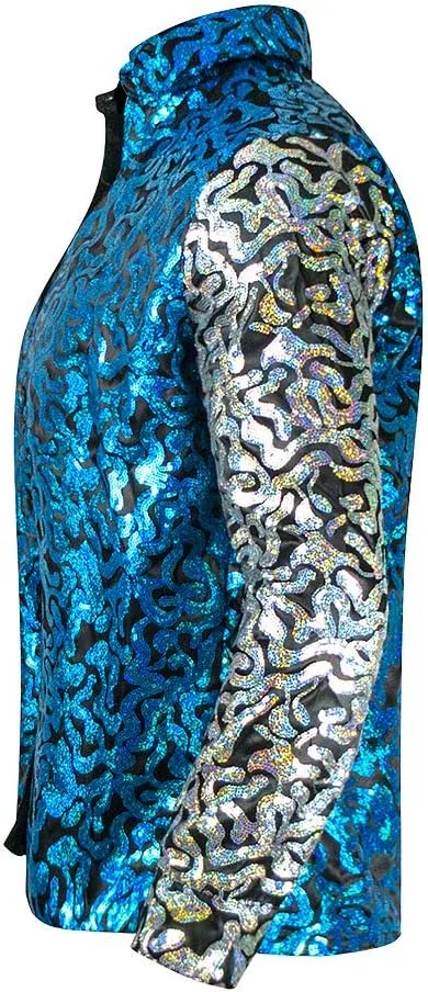 Mens Joe Shiny Sequins Shirt Button Down Dress Costume Shirt