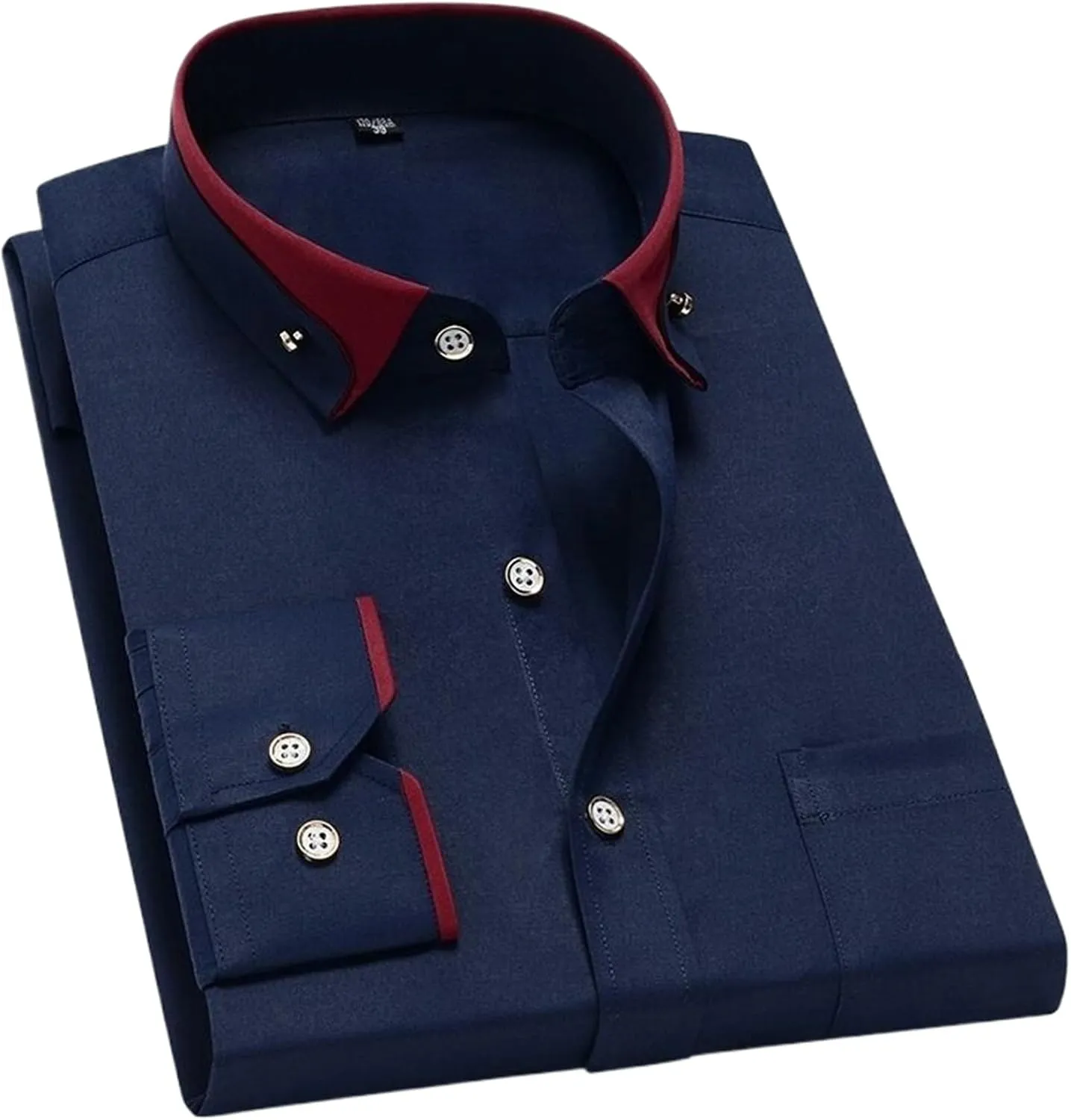 Men's Long Sleeve Dress Shirt Business Casual Button Down Shirt