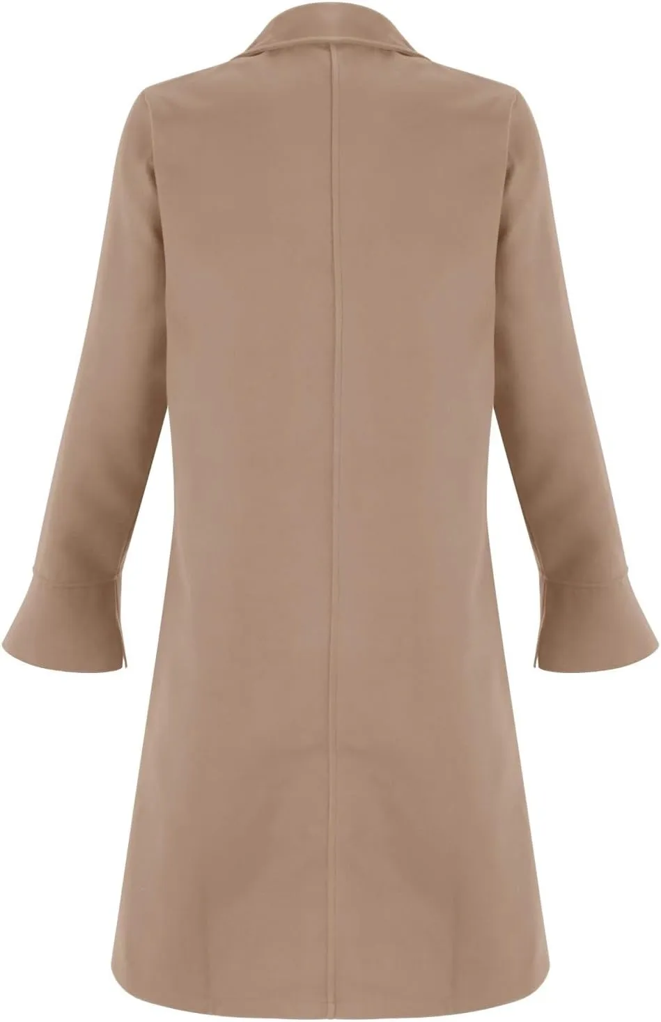 Men's Notch Lapel Double Breasted Long Trench Coat Casual Cotton Blend Peacoat