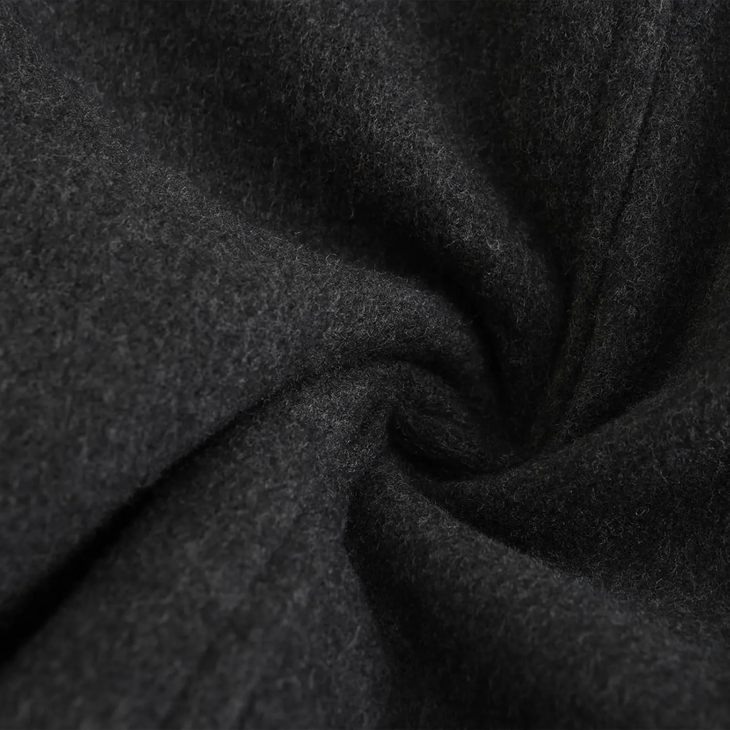 Men's Notched Collar Casual Long Jacket Classic Wool Blend Winter Overcoat with Pockets
