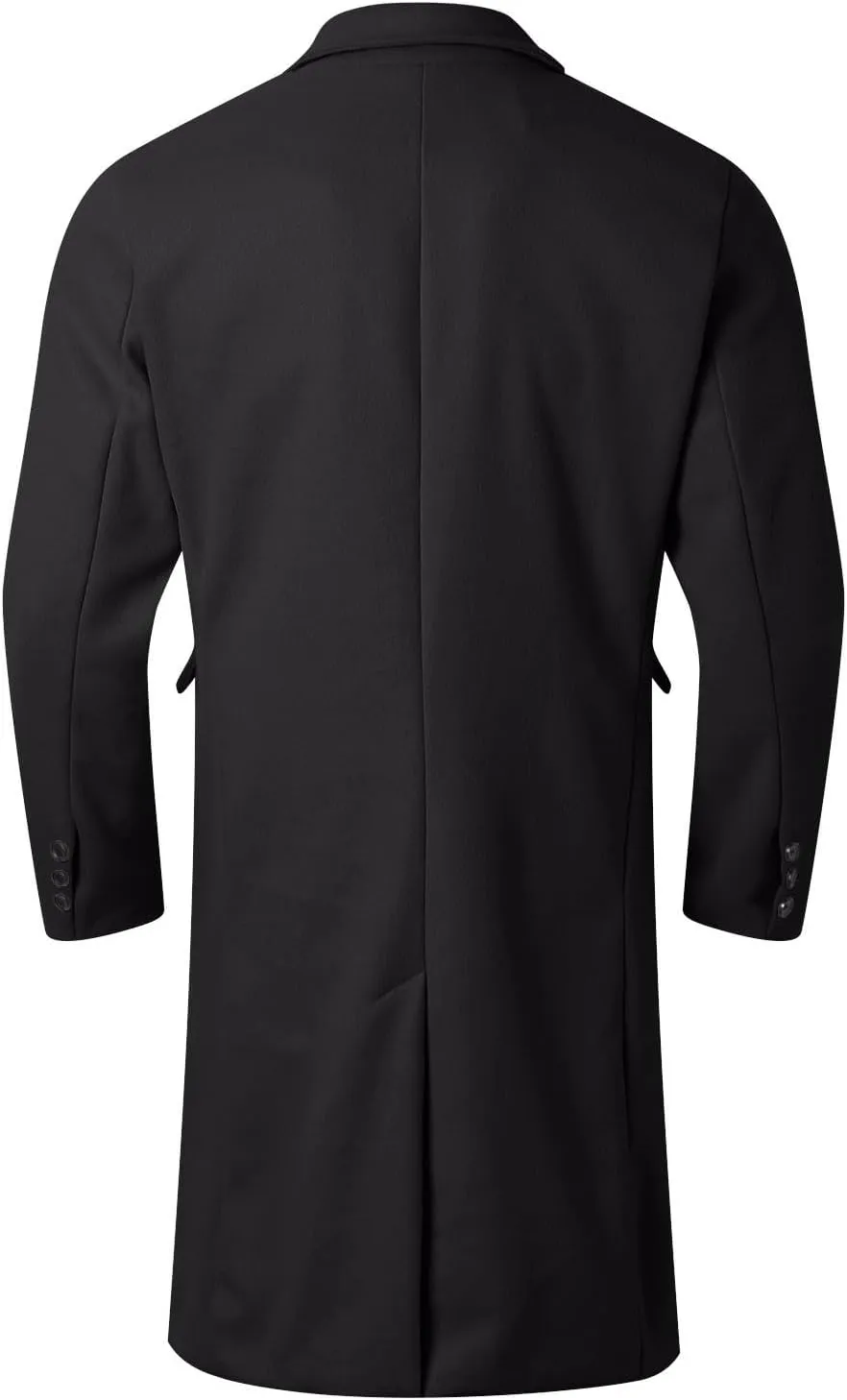 Mens Notched Lapel Trench Coat Double Breasted Winter Warm Overcoat Windbreaker Business Wool Blend Long Jacket
