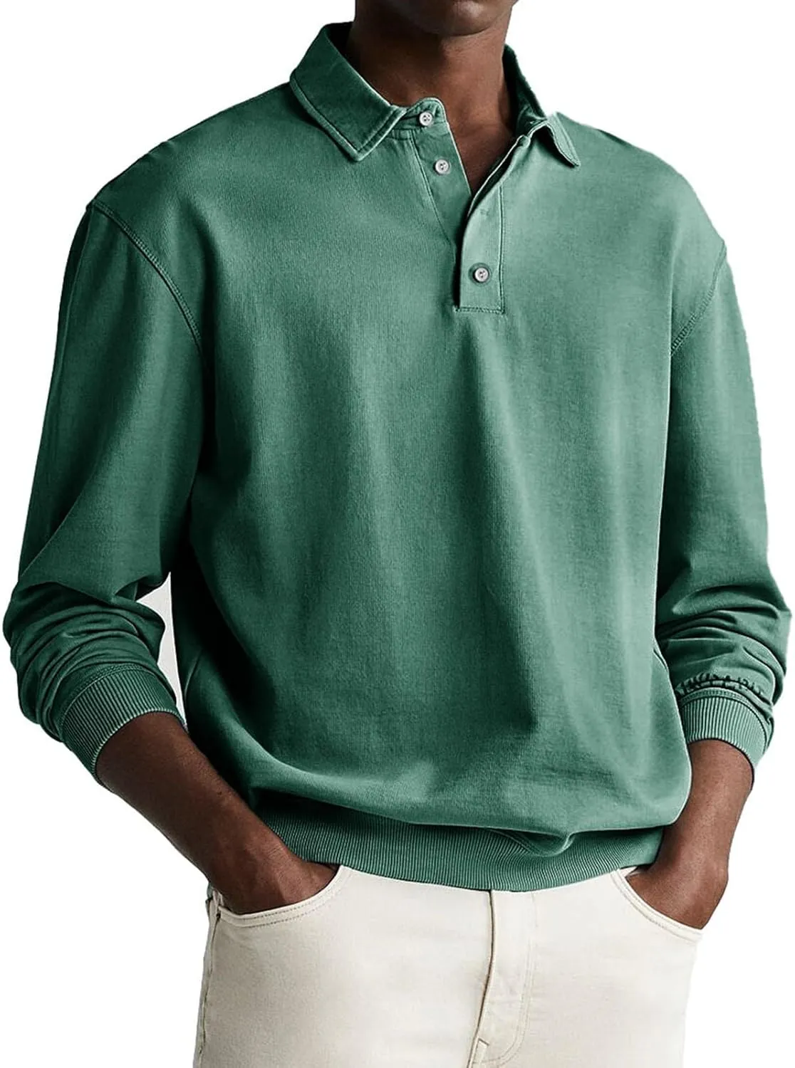 Men's Polo Shirts Top Shirt Turn Down Collar Blouse Stripe Printed Blouse Polos Shirt Fashion Formal Shirt Cotton