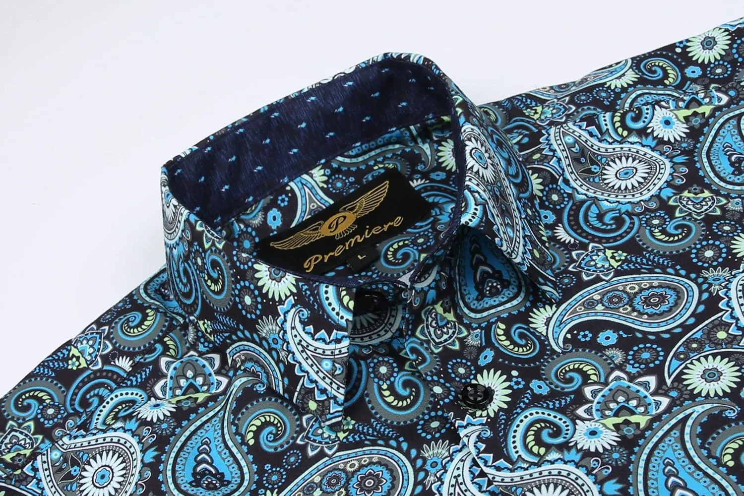 Men's Premiere Designer Fashion Dress Shirt Casual Shirt Woven Long Sleeve Button Down Shirt