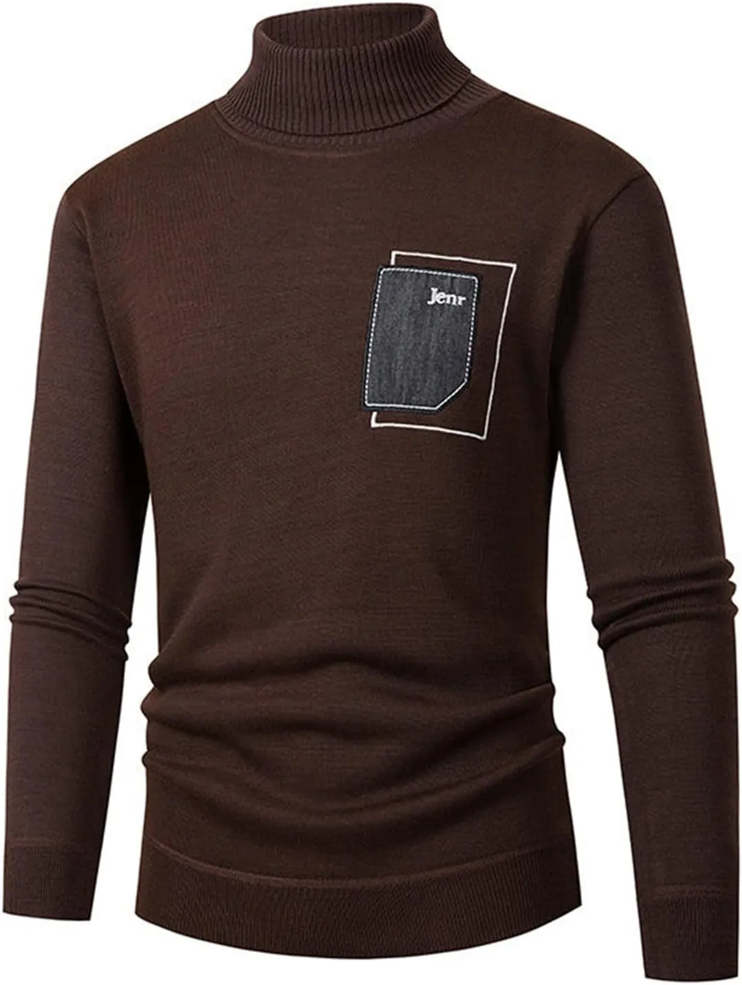 Men's Pullover Sweaters Turtle Neck Long Sleeve Cable Knitted Tops Fall Winter Casual Slim Fit Thermal Sweatshirts