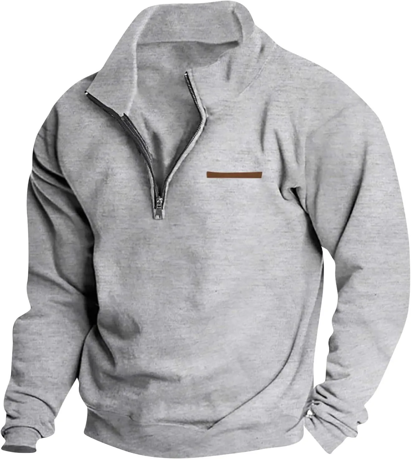Mens Quarter Zip Pullover Sweaters Thermal Slim Fit Long Sleeve Casual Polo Sweatshirt Mock Neck Top Jacket