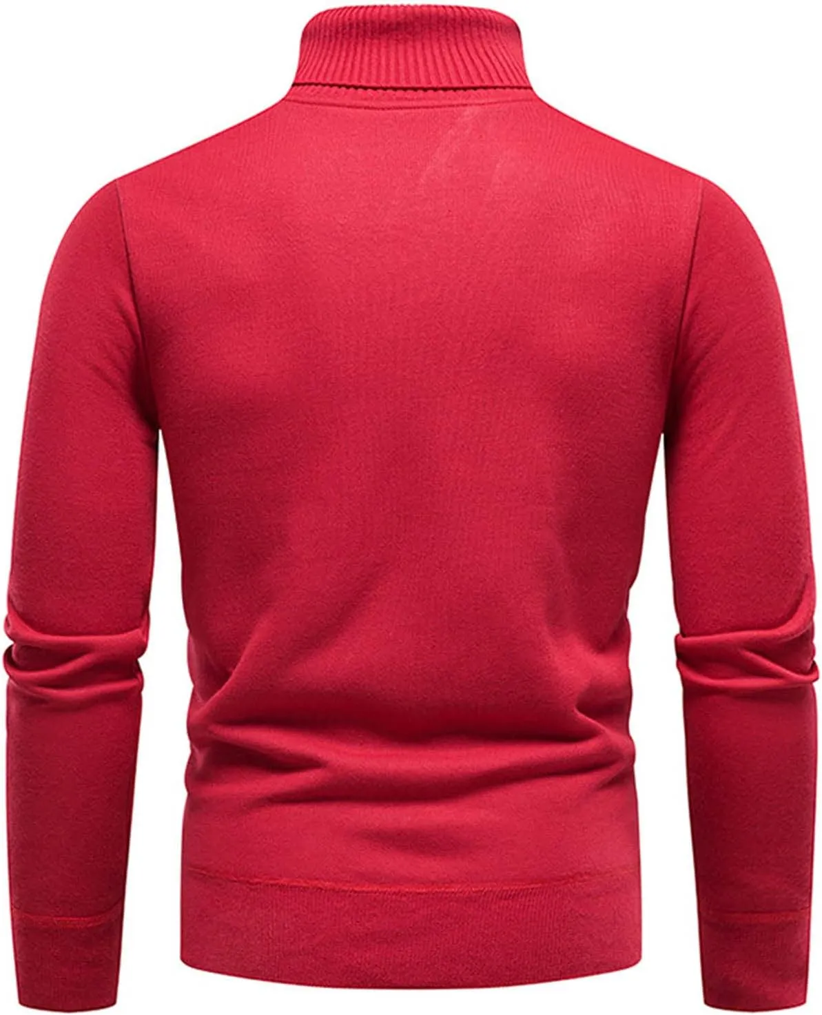 Men's Slim Fit Turtleneck Knit Pullover Sweater Men Slim Fit Long Sleeve Knitted Jumper Tops Mens Solid Thick Knitwear