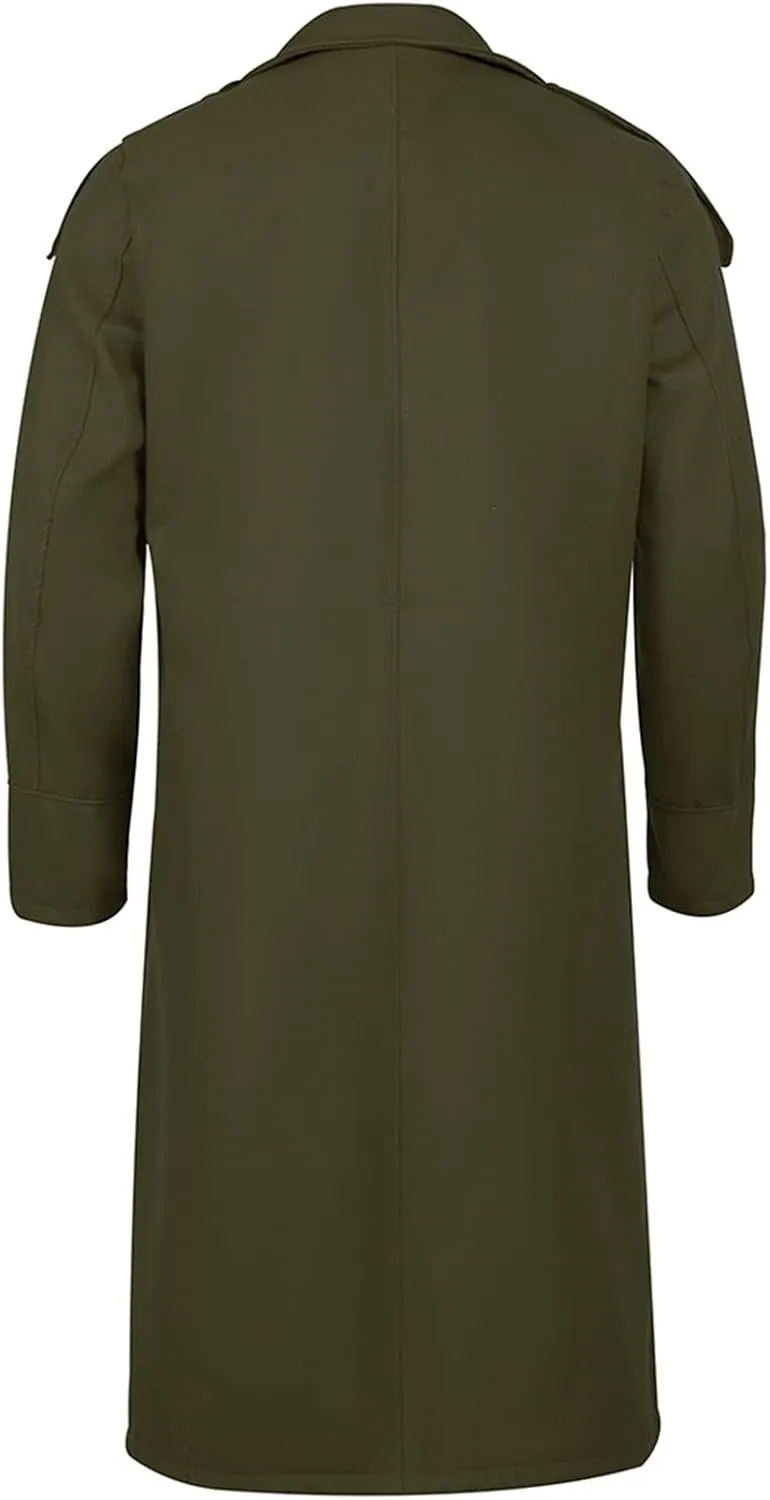 Men's Slim Fit Warm Long Jacket Wool Blend Classic Notched Collar Overcoat with Pockets