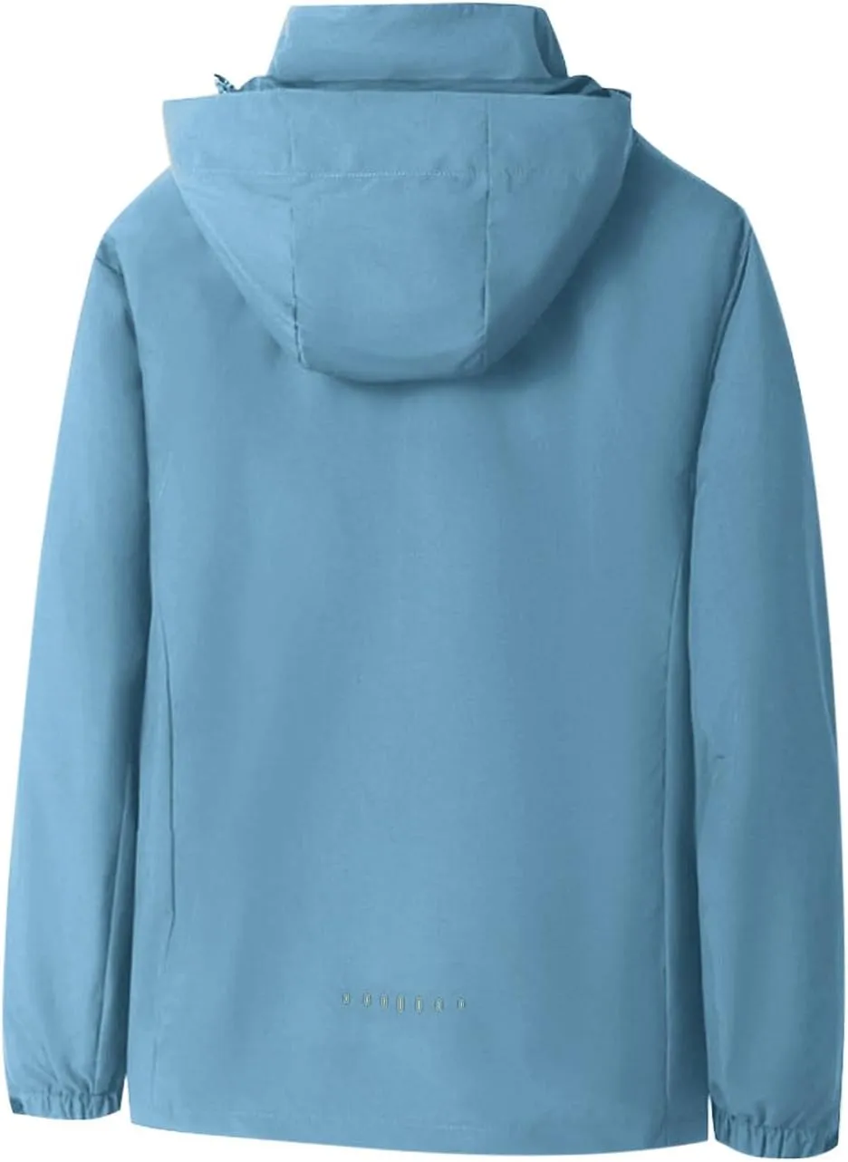 Mens Solid Color Hoodie Zip up Interchange Detachable Jacket Hooded Windbreaker Causal Fashion Outwear with Pockets