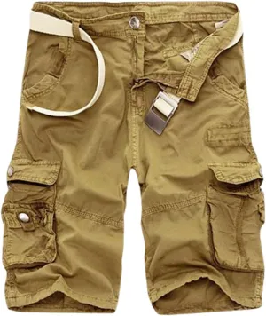 Men's Stretch Cargo Shorts Lightweight Casual Drawstring Gym Shorts Classic Relaxed Fit Summer with Pockets