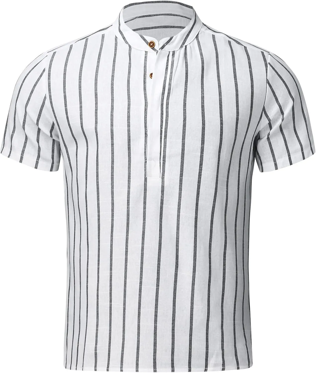 Men's Striped Shirt Untucked Shirt Casual Short Sleeve Shirt Wrinkle Free Wedding Shirts Summer Beach Vacation Shirts