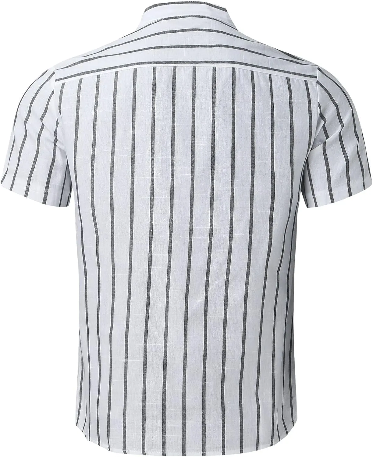 Men's Striped Shirt Untucked Shirt Casual Short Sleeve Shirt Wrinkle Free Wedding Shirts Summer Beach Vacation Shirts