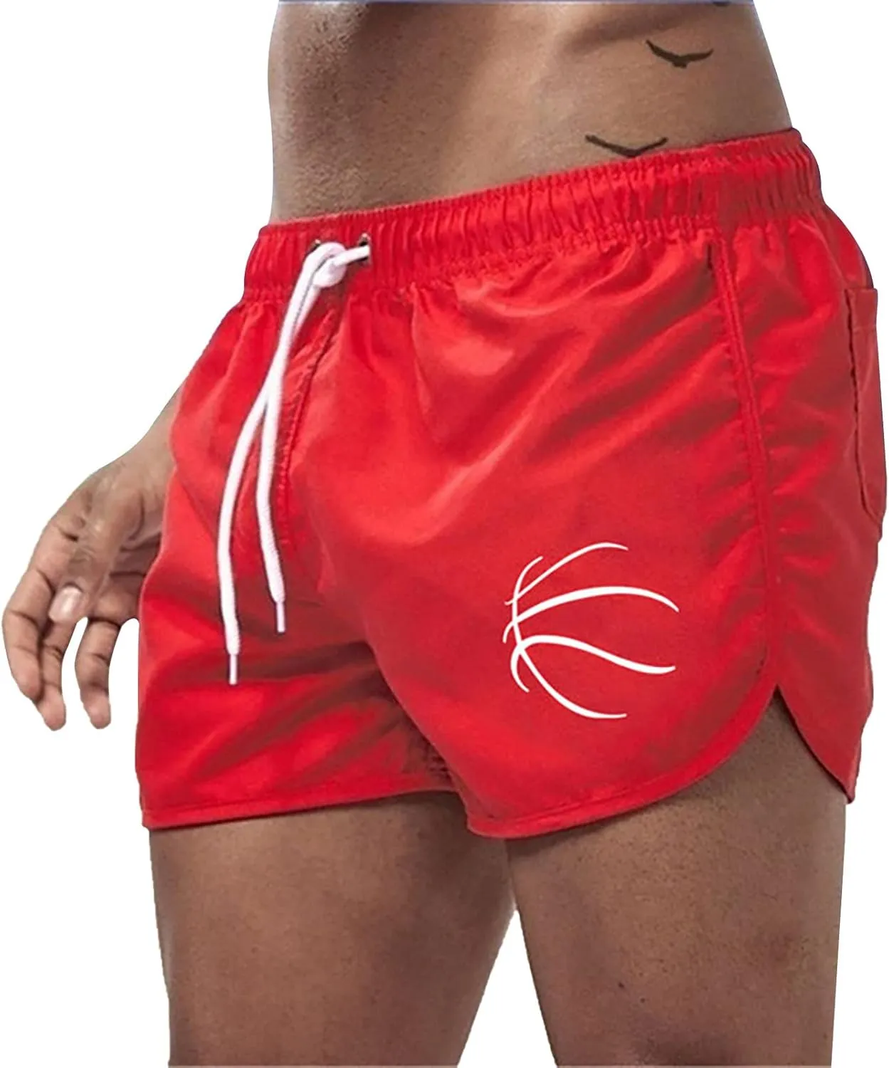 Men's Swim Trunks 5 Inch Quick Dry Baseball Board Shorts Summer Swimming Trunks Beach Shorts for Men Bathing Suits
