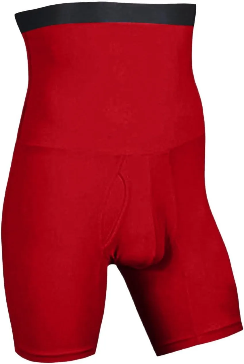 Men's Swim Trunks Plus Size Boxer Underwear 2 in 1 Solid Color High Stretch Panties Comfortable Breathable Briefs