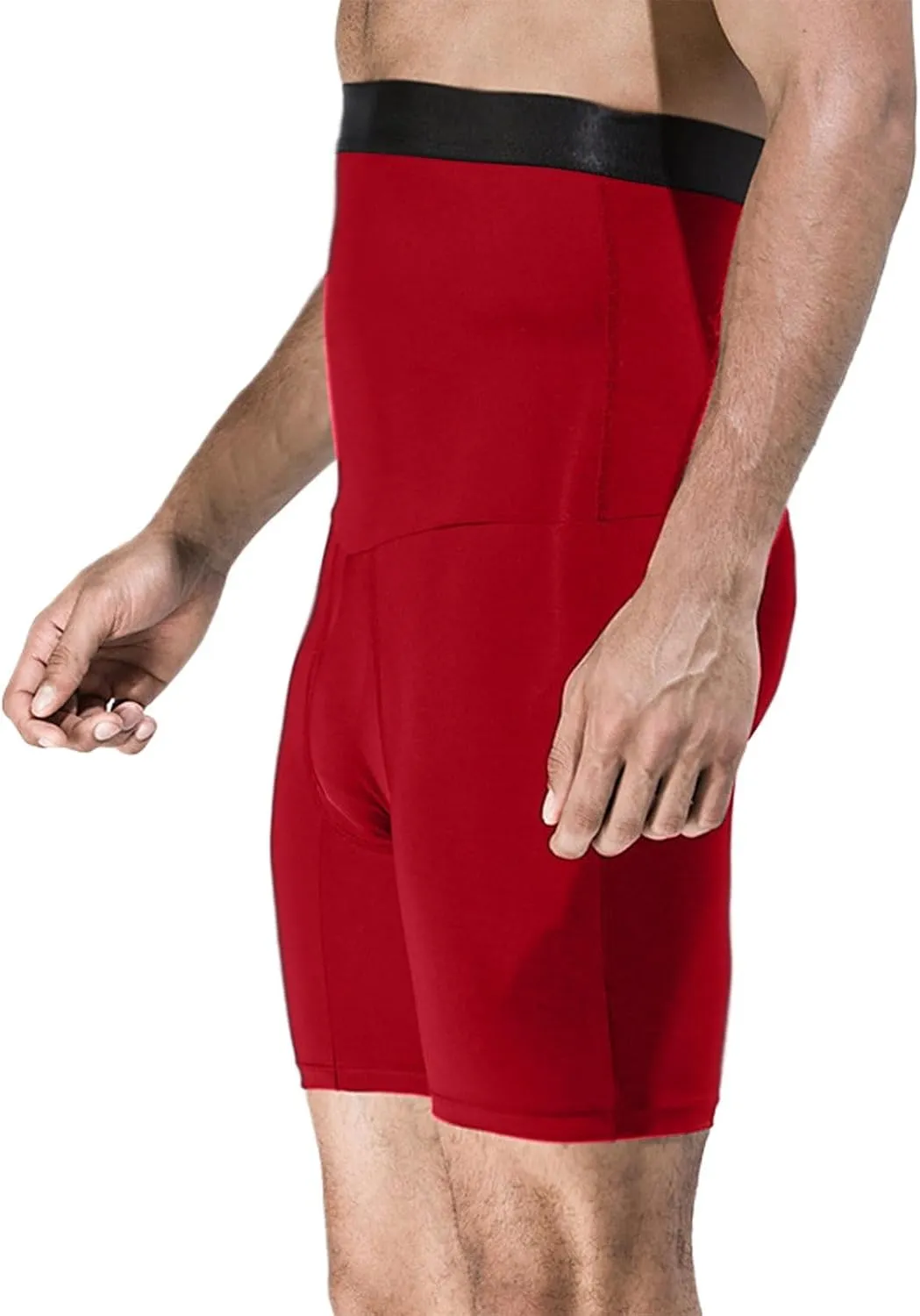 Men's Swim Trunks Plus Size Boxer Underwear 2 in 1 Solid Color High Stretch Panties Comfortable Breathable Briefs
