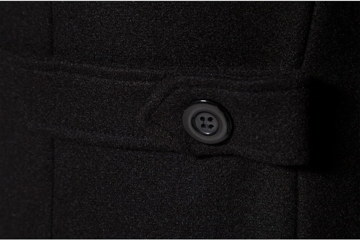 Men's Trench Coat Fashion Easy Notch Lapel Business Casual Fleece Jacket Solid Long Pea Coat Windbreaker Overcoat