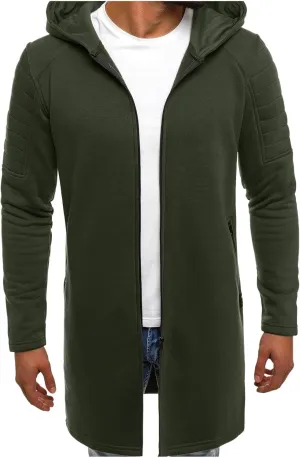 Mens Trench Coat Full Zip Lightweight Raincoat Casual Spread Collar Windbreak Jacket Long Classic Business Overcoat