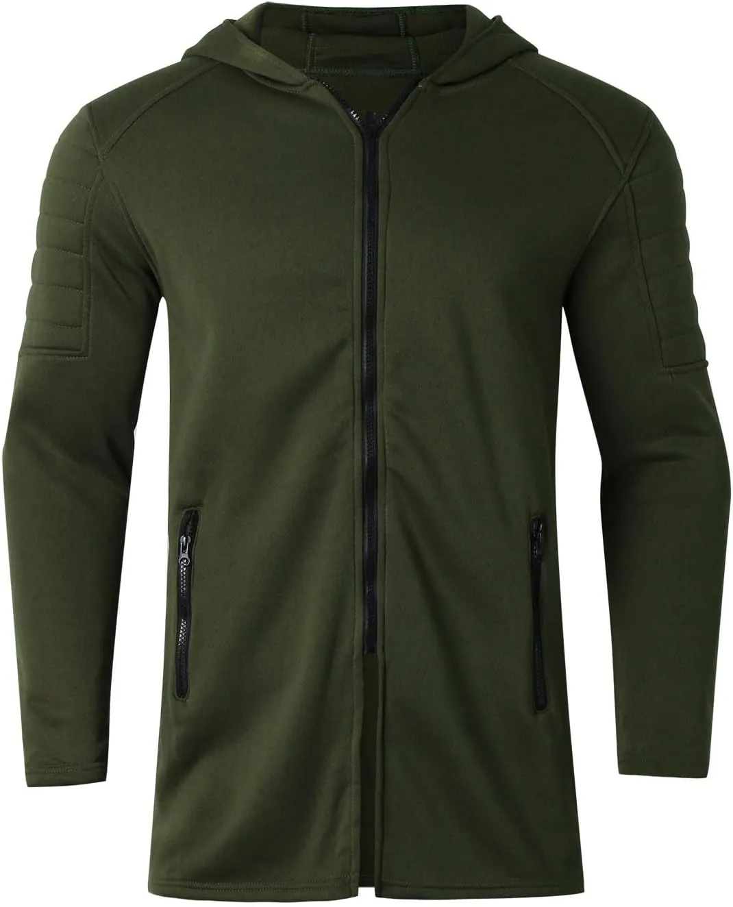 Mens Trench Coat Full Zip Lightweight Raincoat Casual Spread Collar Windbreak Jacket Long Classic Business Overcoat