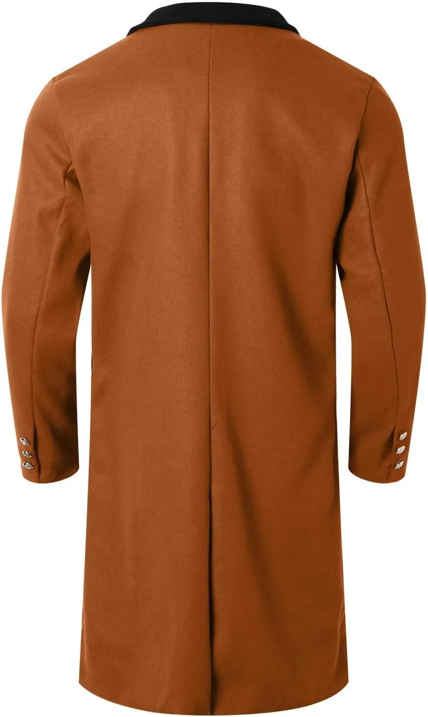 Mens Trench Coat Notch Lapel Double Breasted Mid Long Slim Fit Peacoat Winter Business Overcoat Warm Pea Coat M-2XL