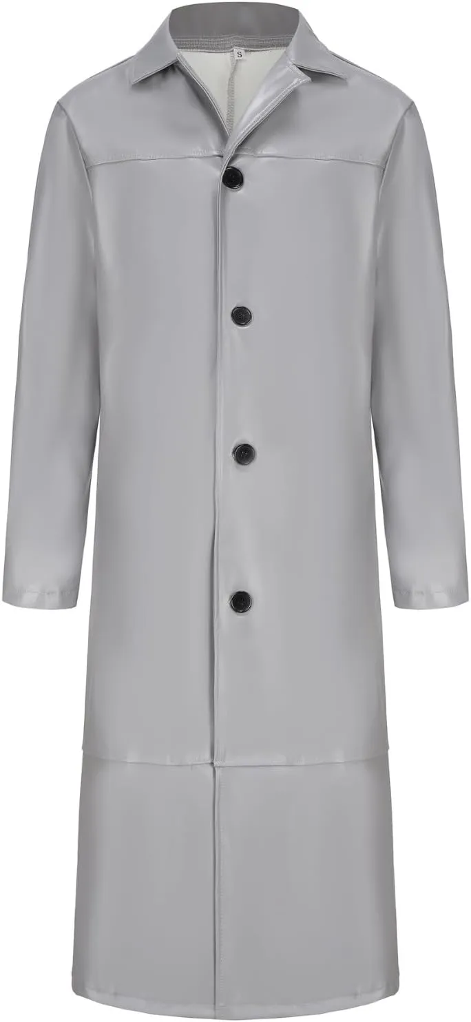 Men's Trench Coat Slim Fit Notch Lapel Single Breasted Overcoat Winter Warm Cotton Business Long Jacket Windbreaker