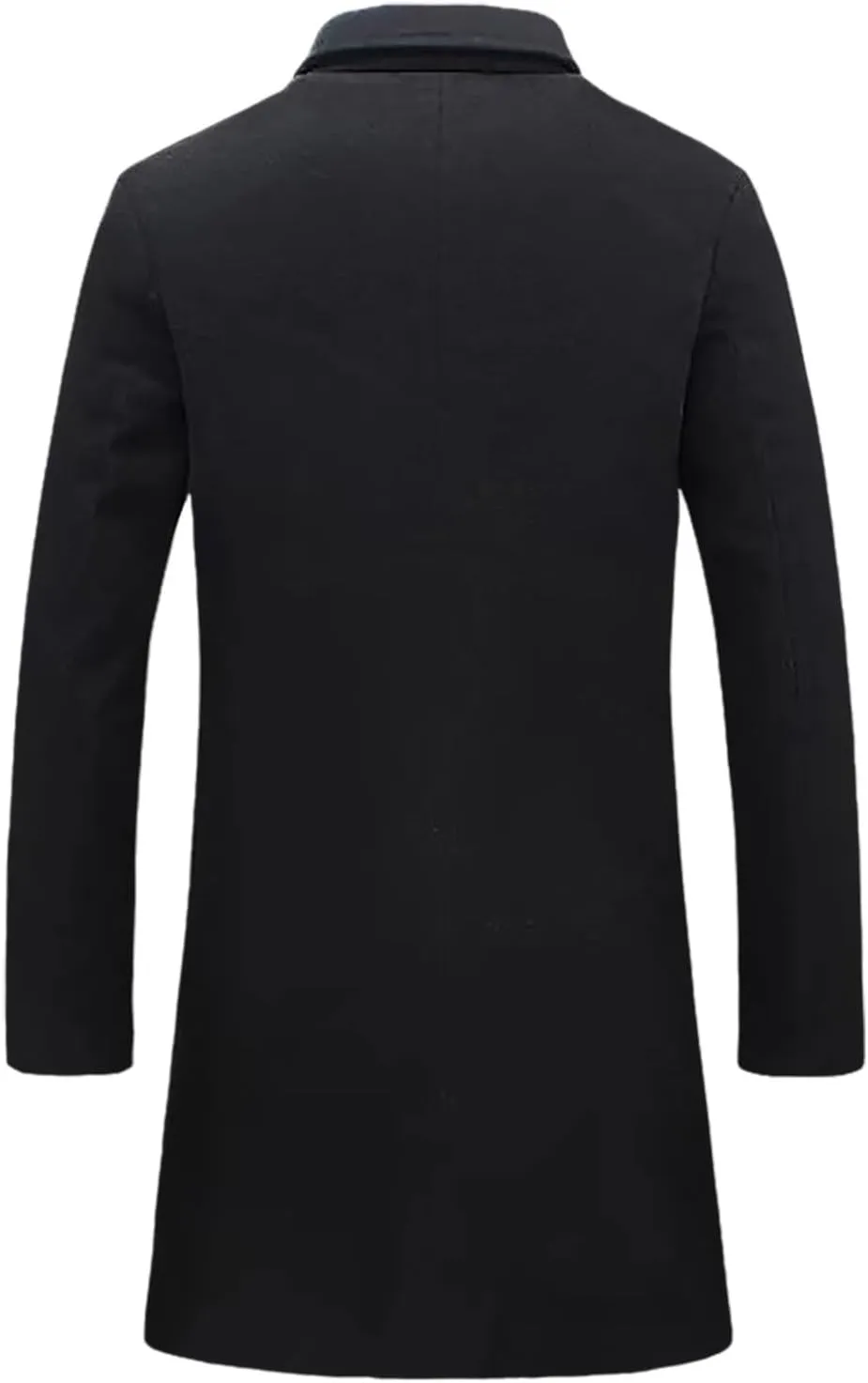 Men's Trench Coat Slim Fit Notch Lapel Single Breasted Overcoat Winter Warm Cotton Business Long Jacket Windbreaker