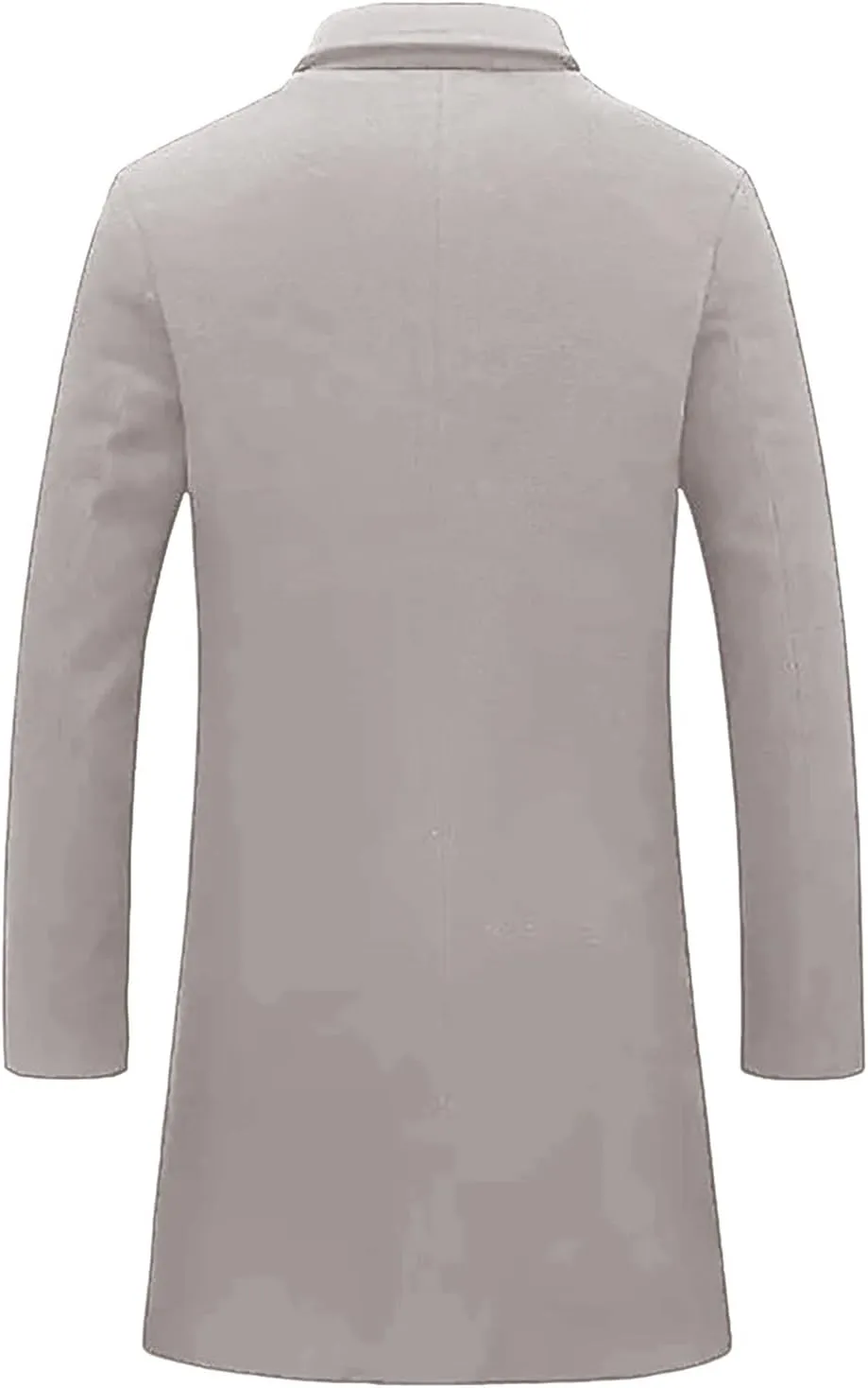 Men's Trench Coat Slim Fit Notch Lapel Single Breasted Overcoat Winter Warm Cotton Business Long Jacket Windbreaker