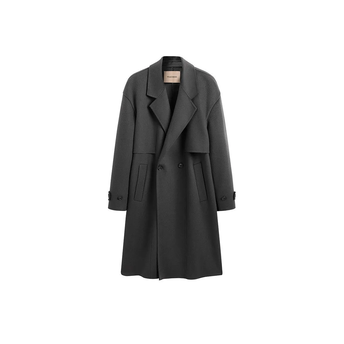 Men's Trench Style Double-sided Wool Coat
