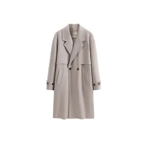 Men's Trench Style Wool Coat