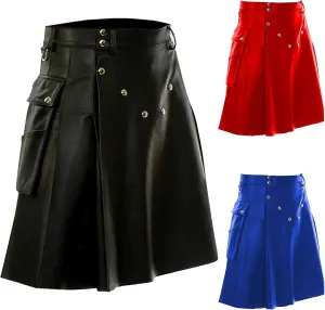 Mens Utility Kilts Scottish Traditional Highland Kilt Tartan Utility Kilts Plaid Modern Kilt Shorts Pleated Skirt