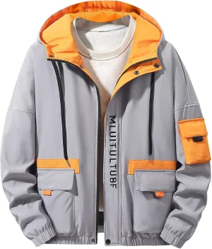 Men's Winter Coats 2024 Fashion Outdoor Hiking Windbreaker Windproof Raincoat Lightweight Casual Hooded Outerwear