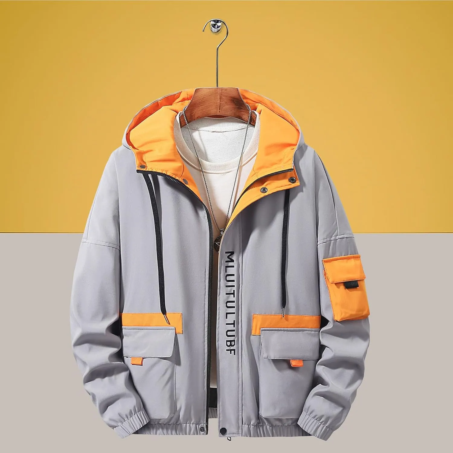 Men's Winter Coats 2024 Fashion Outdoor Hiking Windbreaker Windproof Raincoat Lightweight Casual Hooded Outerwear
