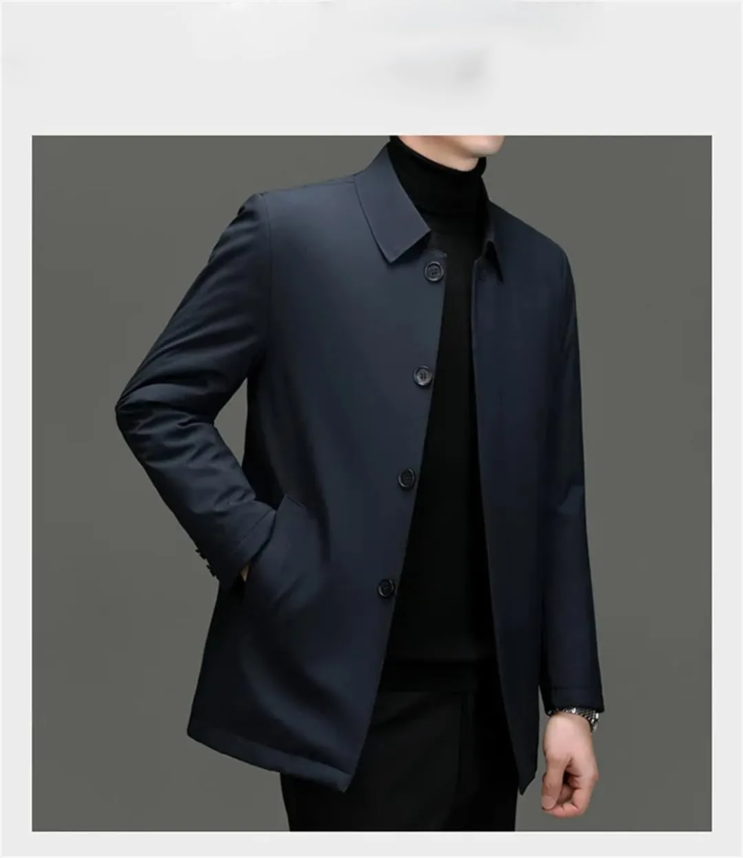 Men's Winter Lapel Down Jacket Youth Business Casual Down Jacket