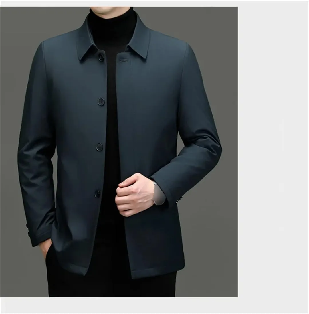 Men's Winter Lapel Down Jacket Youth Business Casual Down Jacket